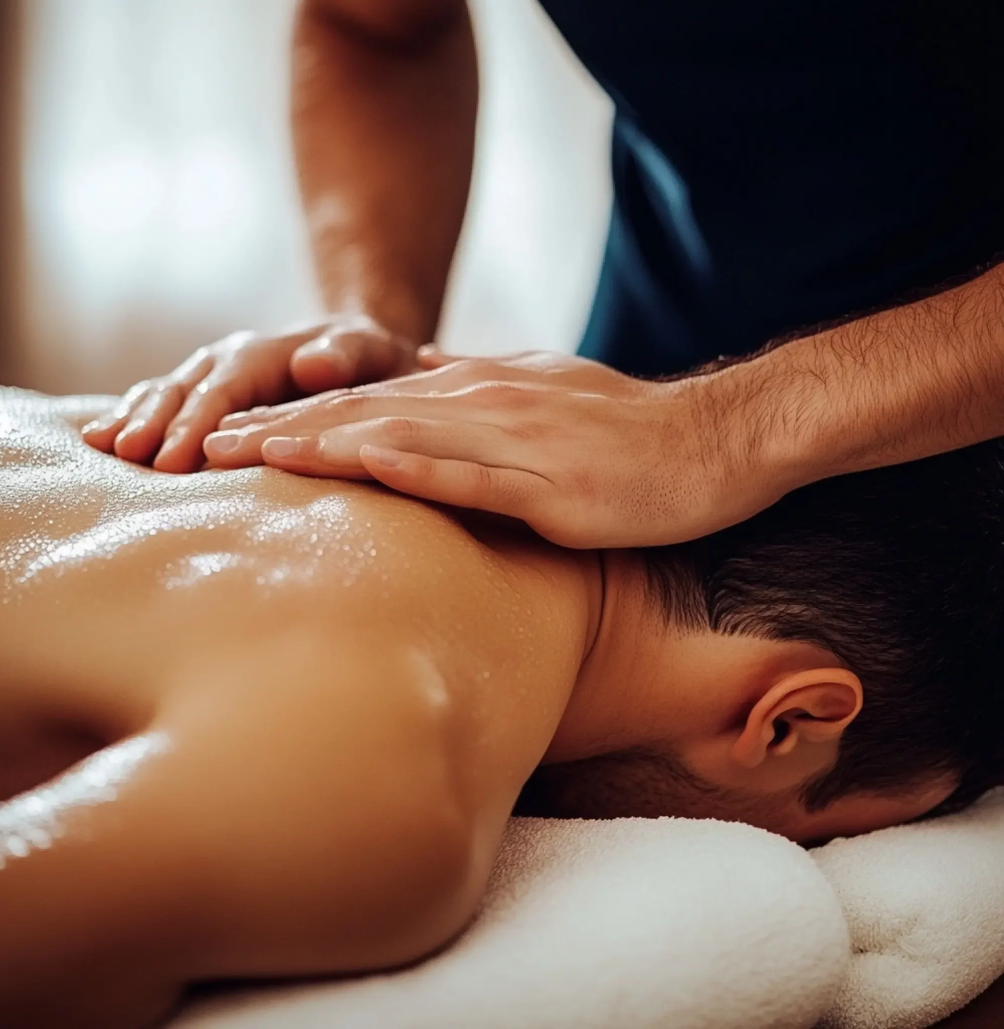 Profesional dando Masaje Bioenergético