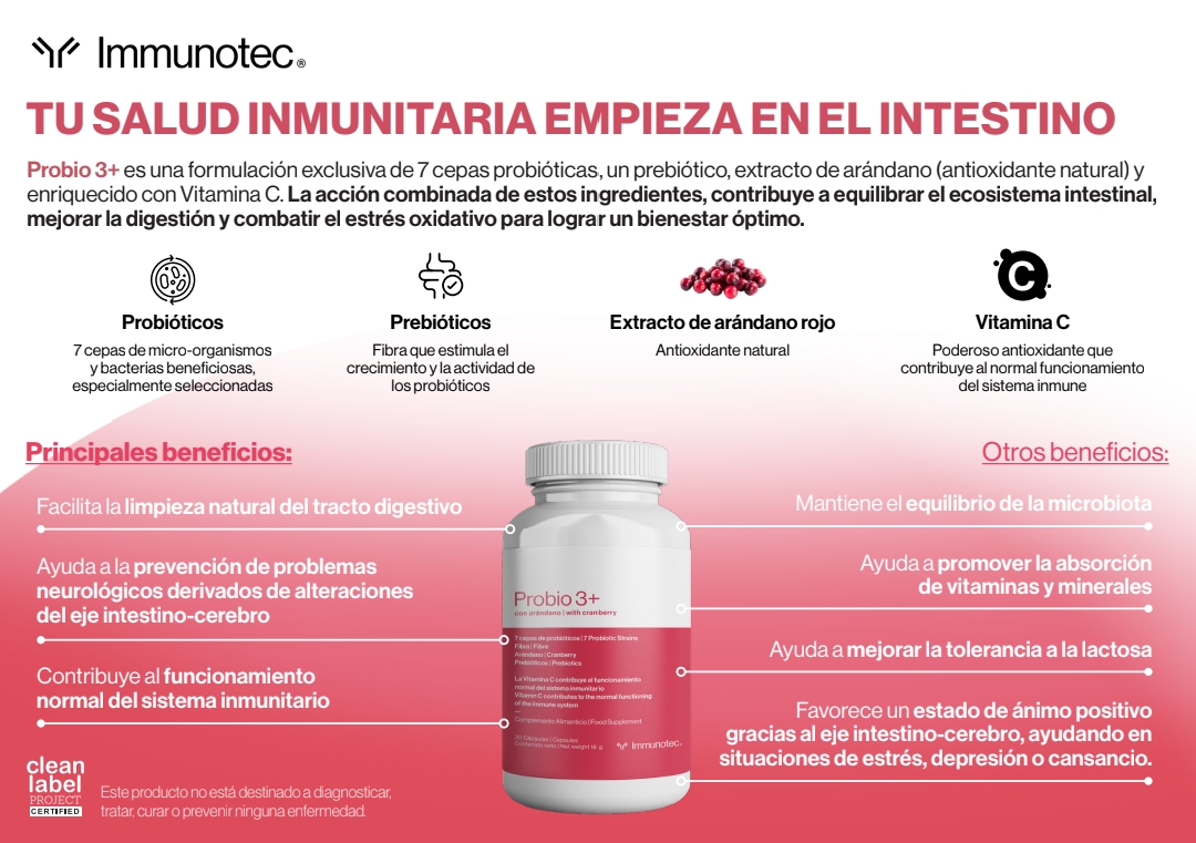 Probio 3+ con Arándanos: Salud Intestinal e Inmunidad